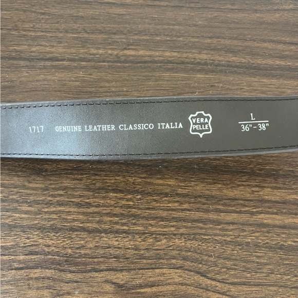 Genuine Brown Leather Belt w Western Silver Embellished Buckle Italy Made L 36 - Picture 7 of 7